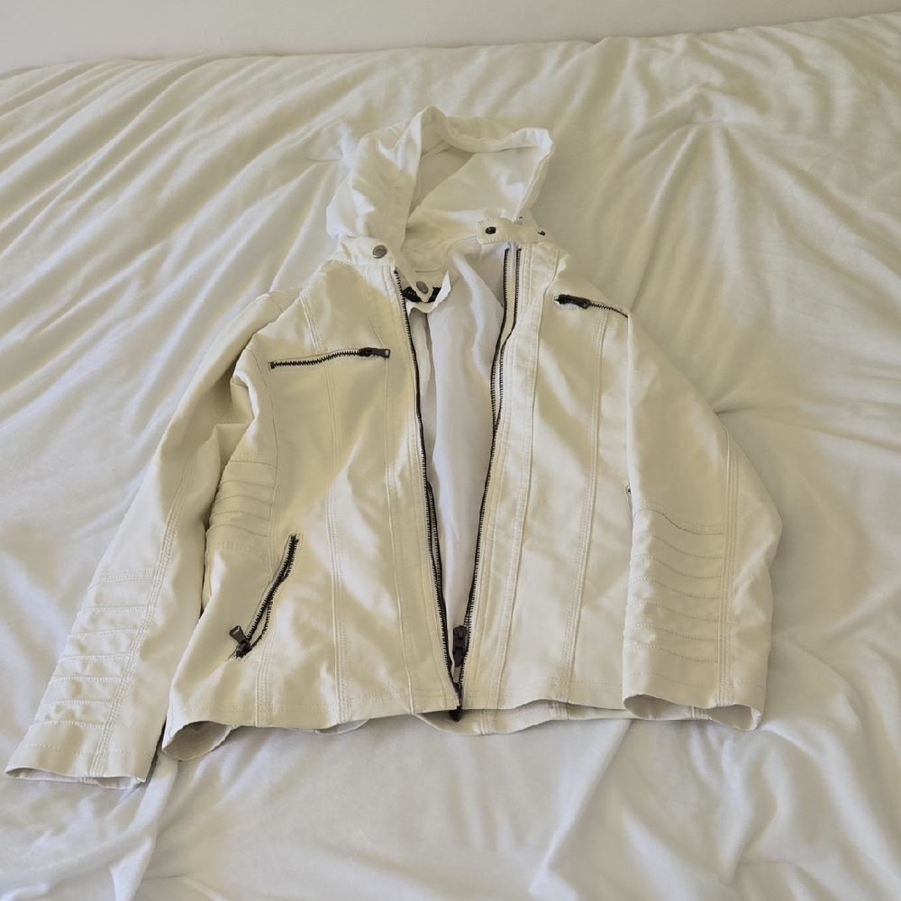 Cream Utility Jacket with Minimalist Design